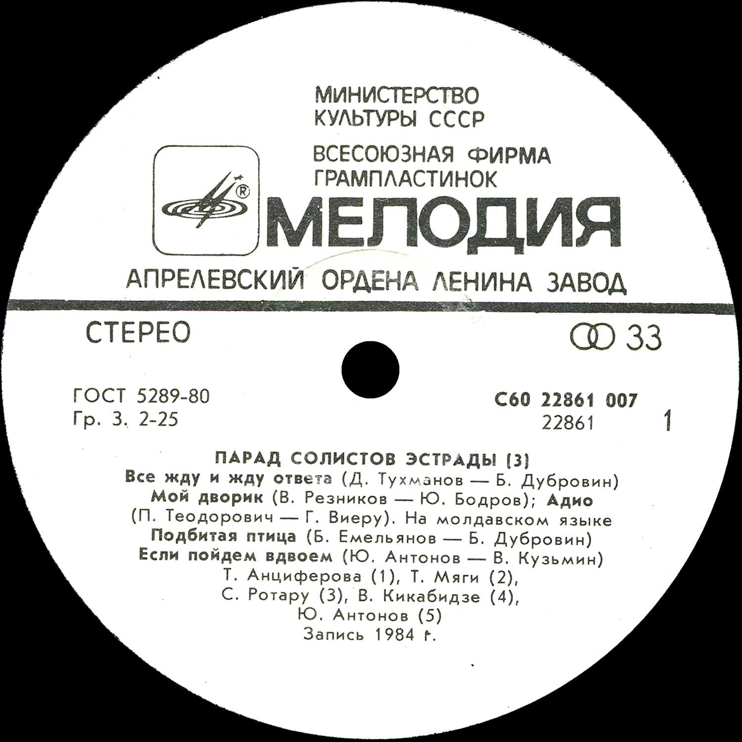 Пластинка неприкаянный Малинин